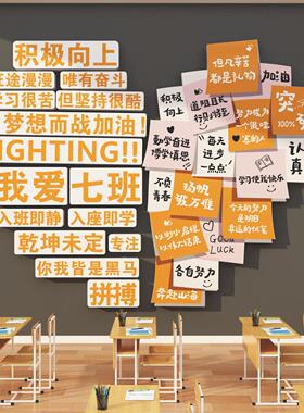 教室布置装饰班级文化墙贴氛围初中黑板报高三新开小学期励志标语