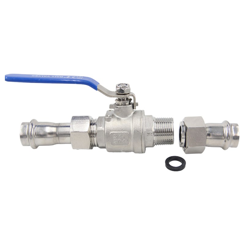 304不锈钢双卡压活接球阀4分6分薄壁水管两片式卡压阀门管件 - 图3