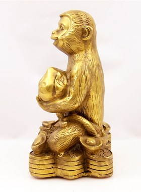 纯铜猴子摆件猴子聚宝盆猴齐天大圣生肖猴家居桌面办公室工艺礼品