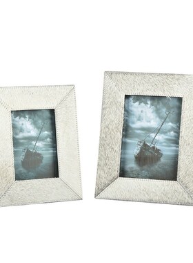 diy相框摆台高级感马毛样板间桌面立体6寸长方形装饰中空玻璃摆件