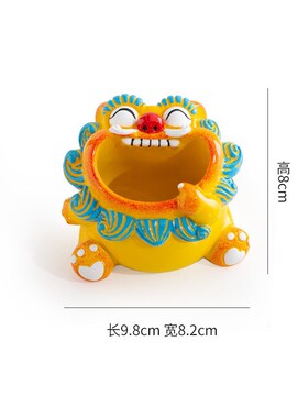 国风可爱风狮爷石狮子摆件办公室桌面笔筒装饰工艺品创意生日礼物