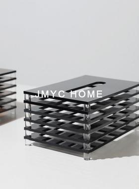 现代桌简约轻奢叠层克力RVL纸巾收纳亚盒酒店厅客厅面创意餐软装