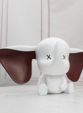 简创约代意大耳朵小飞可爱雕塑摆件样板间儿1童房现客厅家象居饰