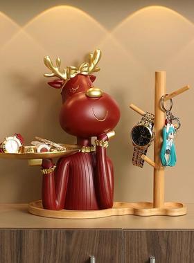 钥匙收纳托盘家居客房摆间件创意入厅户进门口玄关奢桌8040面轻装