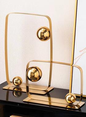 简约现代金饰属框架厅创意轻奢家居客书房阳台球软装品球069摆件