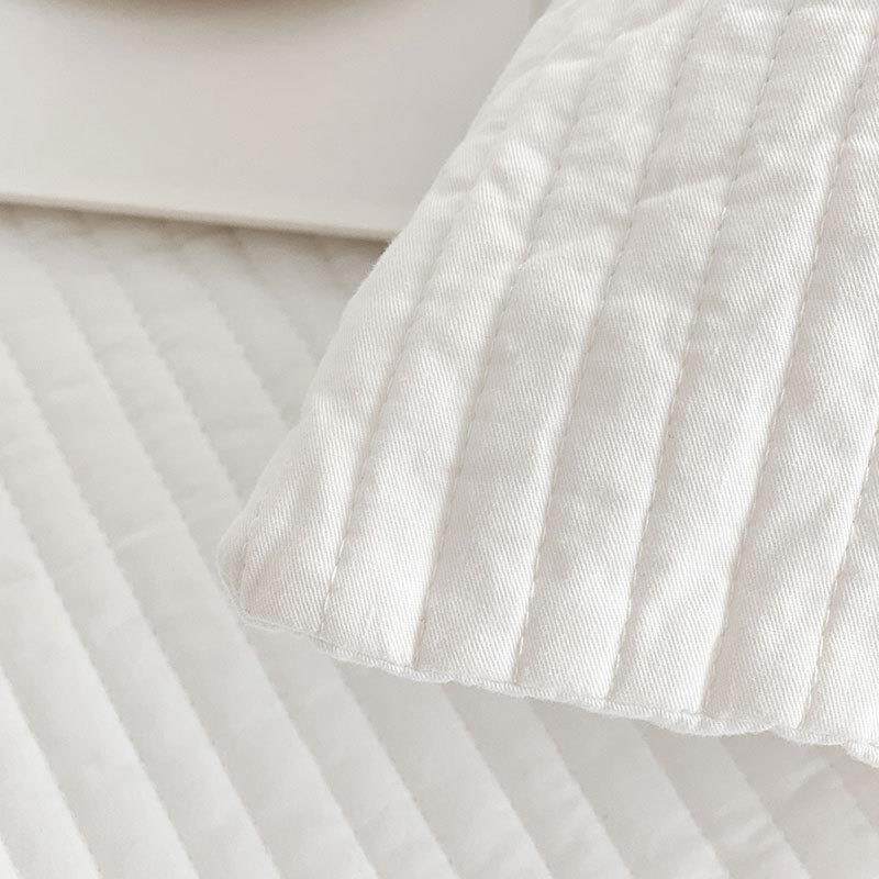 xyF76H9J7Jt在耳边棉直条缝全床笠三件套罩席梦思纯棉夹绗棉单件 - 图2