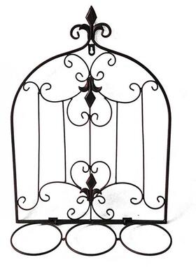 欧式简约艺客厅花园架铁居花盆架壁挂墙上盆栽摆RC184178花件架子