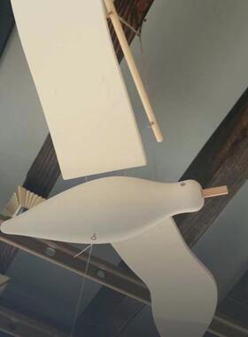 飞的海饰鸥手工作木制空中吊民制俗酒会店平52931574衡挂饰儿童玩