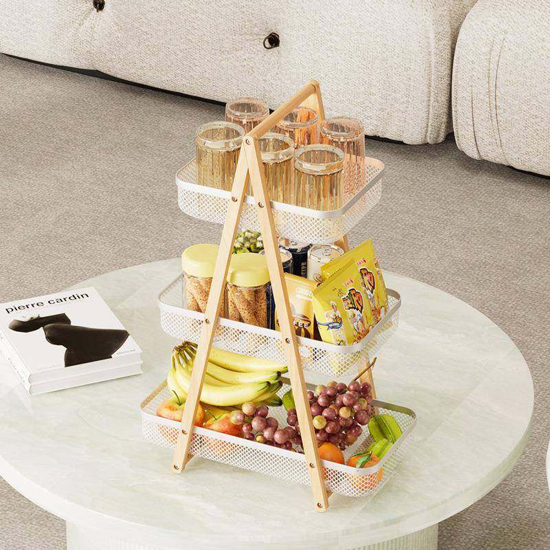 新款实木收纳篮果桌边篮面大号金属创意果篓盘家用GL088GL面包干,淘宝优惠券,粉丝福利购,淘宝优惠卷