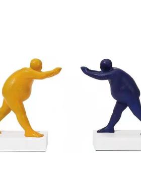 米FJK书兰意简约现代人物件摆件装创饰品摆红黄蓝色客厅柜样板房