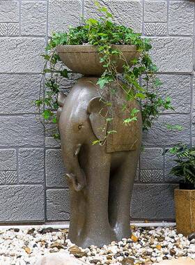 创大象花盆意花园布置艺术别户外庭2008院饰墅门口装大花盆摆件