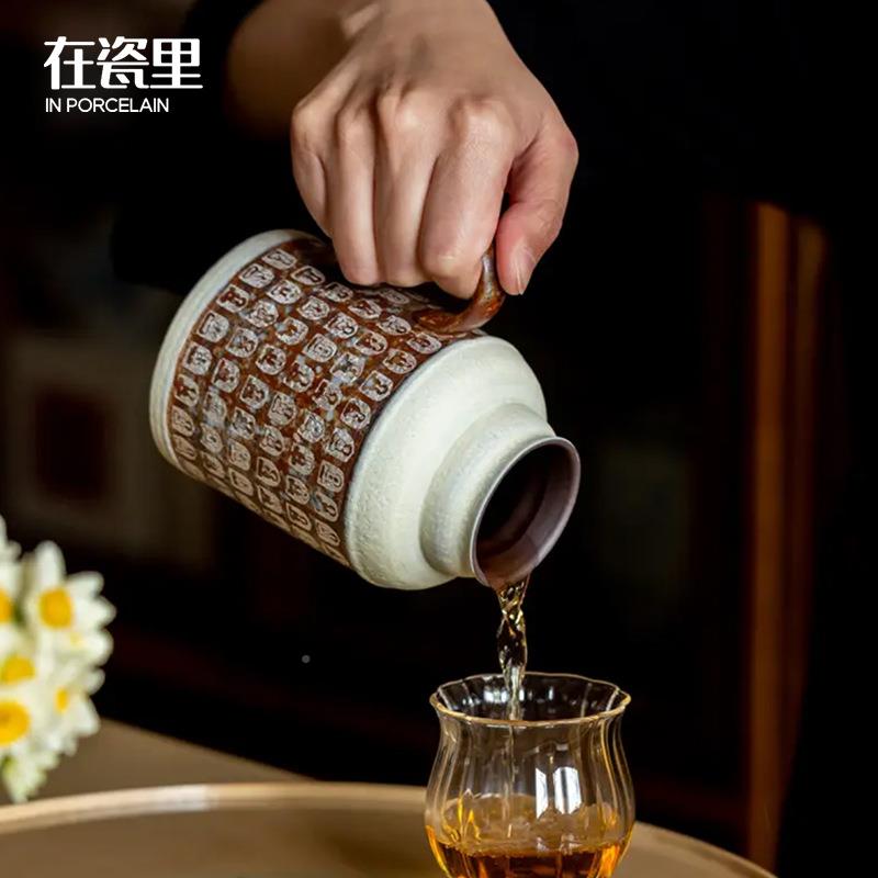 在瓷式497敦煌文创万佛暖手创意家用壶大容量泡茶壶中户外闷茶里 - 图1