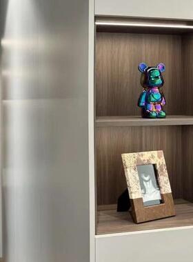 ZUH现代轻奢皮相革框柜托卧盘纸巾盒创意摆件桌面装饰品室床头样