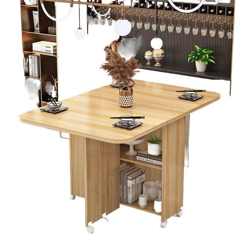 折叠餐桌家用小户型长方形简易多功能可移动可伸缩带轮吃饭小桌子,淘宝优惠券,粉丝福利购,淘宝优惠卷