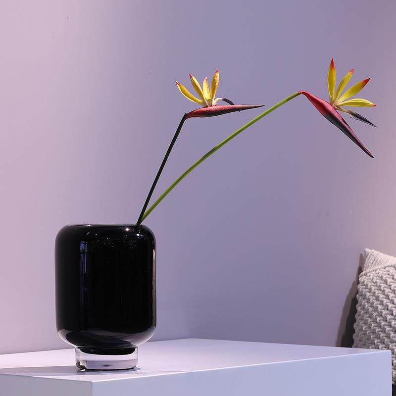 碧轩简约软装样板间厚重琉璃玻璃花瓶创意客厅餐桌摆件黑色花器,淘宝优惠券,粉丝福利购,淘宝优惠卷