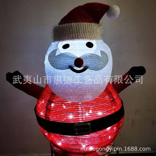 圣诞节装饰折叠布雪人圣诞老人伸缩布发光LED灯串室内户外装饰 - 图0