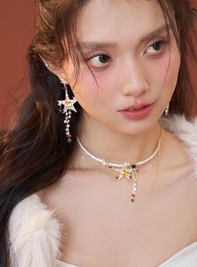 P饰品 ·彩色星星金X2024101属炼奢条流苏项炼女P轻小e众设计chok