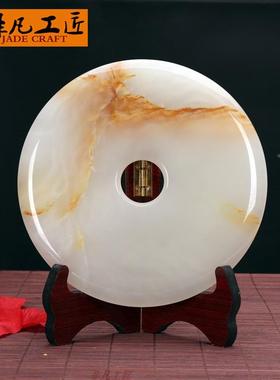 然件阿天装富汗玉石平安扣摆客厅和氏璧一图一物酒柜原家居礼物玄