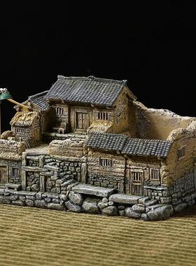 中式意盆景摆件客厅办公客厅覆古室内禅柜博古架装饰品桌书面微景