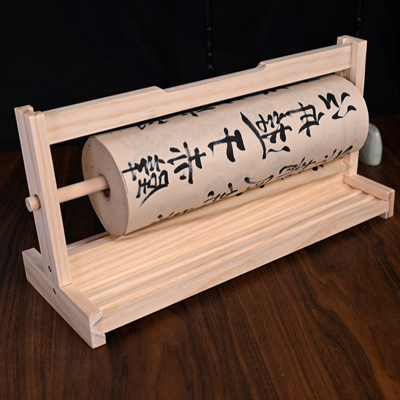 宣纸书法长卷专用支架实木百米长卷架子文房四宝宣纸卷纸收纳,淘宝优惠券,粉丝福利购,淘宝优惠卷