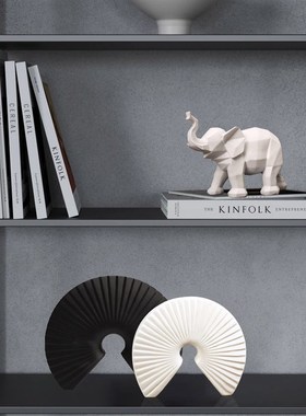 法式奶油风抽象扇形软装高级感小摆件客厅玄关电视柜艺术装饰品