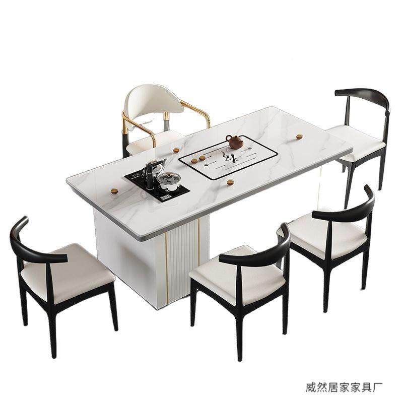 现代轻奢FZK岩组板户茶型桌小客厅家用简约茶套装一体茶几桌椅合,淘宝优惠券,粉丝福利购,淘宝优惠卷