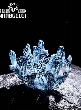 天昊格蕾THGL装手工创意件蓝色珊房瑚玻璃摆样板客厅茶几玄关卧室