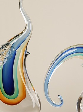 高档琉璃艺术摆轻奢件抽象现代客厅样板间玄关桌面电视柜书房摆设