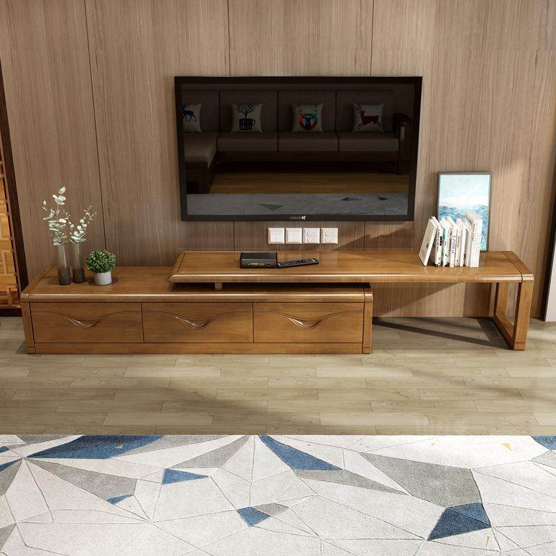 中式实木电视柜伸缩型现代简约客厅家具地柜茶几多抽储物柜组合,淘宝优惠券,粉丝福利购,淘宝优惠卷