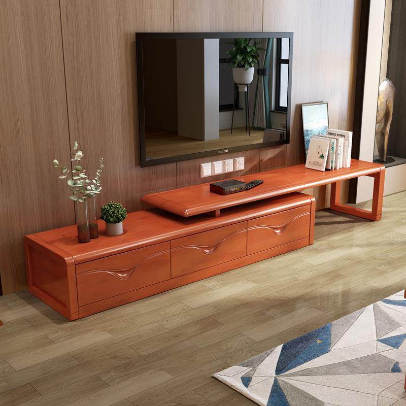 中式实木电视柜伸缩型现代简约客厅家具地柜茶几多抽储物柜组合,淘宝优惠券,粉丝福利购,淘宝优惠卷