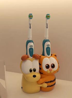 高级感新款加猫边间菲NOP情侣儿童卫生可爱放牙刷牙膏周架子置物