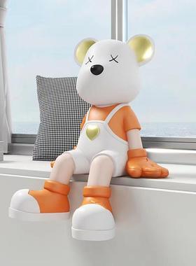 轻奢创意力坐姿暴摆件熊客厅家EPR电视柜卧室居装饰店铺门口开业