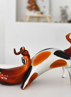 琉璃小狗摆件玻璃工艺品手工艺术品家居摆件网红酒柜办公室摆设