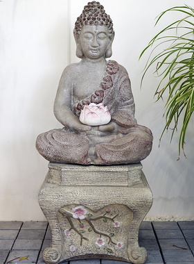 庭院复古佛像装饰摆件中式禅意花园小院名宿茶室阳台创意景观造景