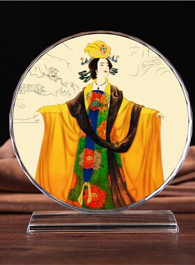 唐朝女皇帝武则天画像摆设珍藏品书房装饰水晶模型摆件定制礼品