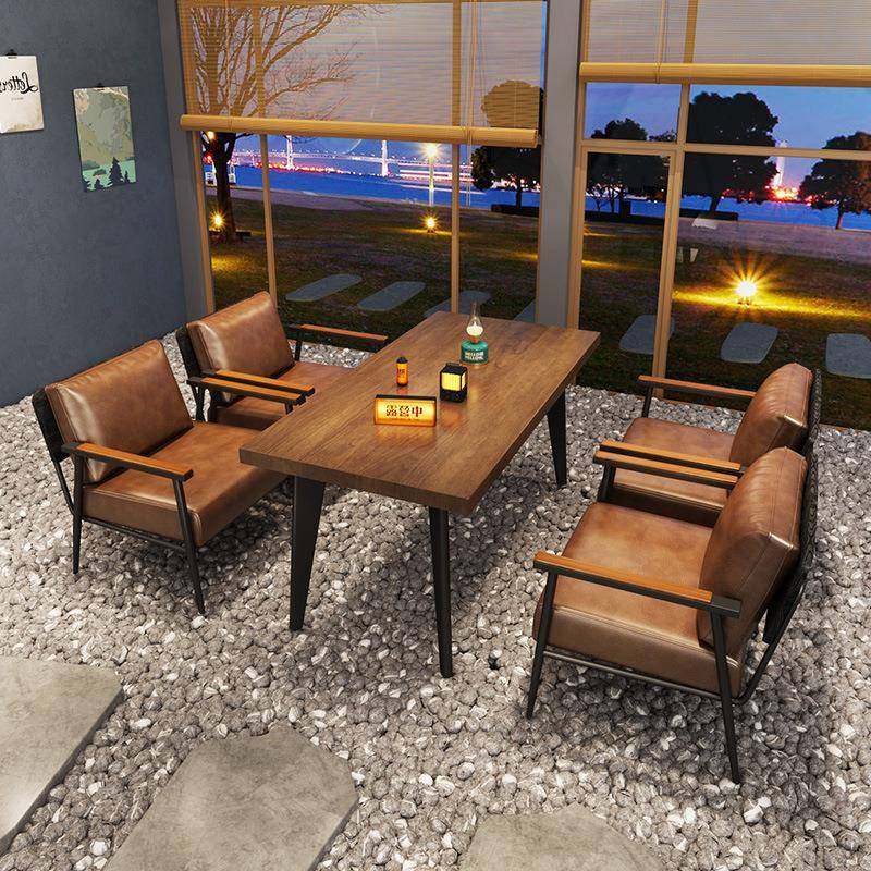 复古工业风酒馆组合休闲甜品奶茶店咖啡厅桌椅餐厅茶楼沙发椅网红,淘宝优惠券,粉丝福利购,淘宝优惠卷