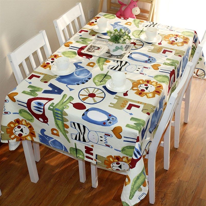 北欧布艺全棉田园风餐桌布卡通茶几盖巾小清新咖啡厅圆桌台布包邮,淘宝优惠券,粉丝福利购,淘宝优惠卷
