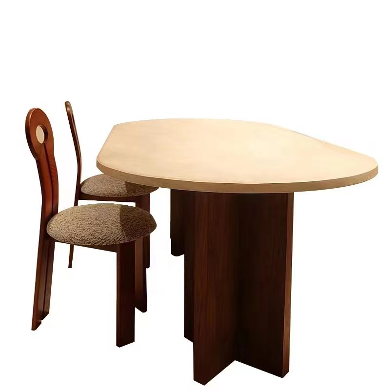 北欧奶油风实木餐桌椅组合椭圆形岩板餐桌家用设计师办公桌洽谈桌,淘宝优惠券,粉丝福利购,淘宝优惠卷