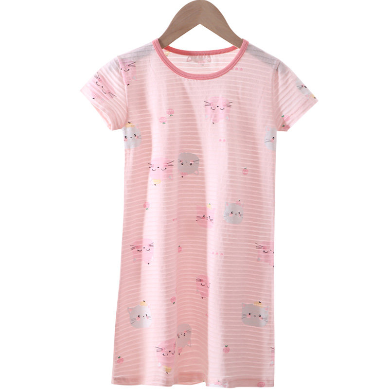女童睡裙夏季薄款短袖睡衣2023新款儿童纯棉家居服女大童裙子母女,淘宝优惠券,粉丝福利购,淘宝优惠卷