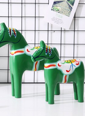 招财达拉木马轻奢摆件客厅电视柜酒柜家居装饰品办公室桌面工艺品