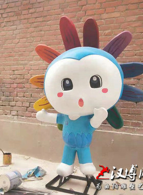 卡通娃娃雕塑玻璃钢雕制作彩绘雕塑城市公园广场户外玻璃钢雕塑