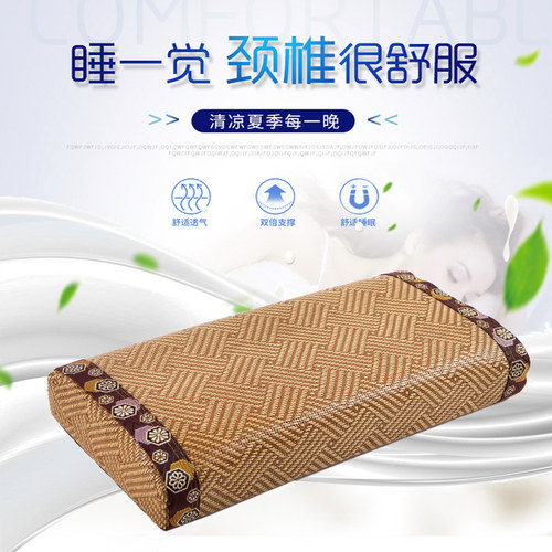 老式硬枕头夏季椰棕硬护颈椎助睡眠睡觉专用修复颈椎凉席藤编凉枕 - 图2