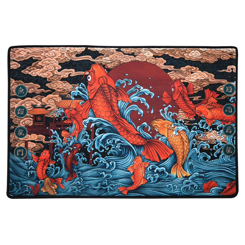 亦闳 鲤鱼跃龙门 入户地垫门垫玄关脚垫防滑个性中国风地毯门口垫,淘宝优惠券,粉丝福利购,淘宝优惠卷