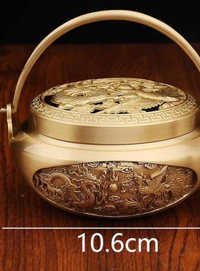 黄铜暖年手火铳香熏炉陪龙凤呈祥百好合炉N-94鸳鸯烧炭结婚嫁国风