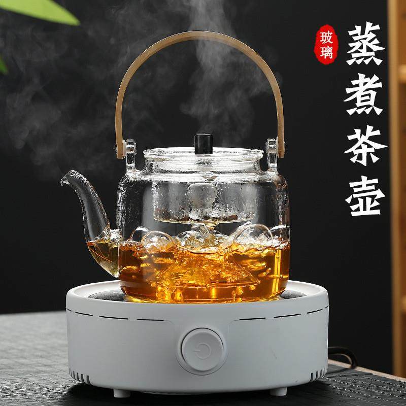 扁竹把锤纹玻璃提梁壶可加热普洱烧水煮茶壶高颜值透明玻璃泡茶壶,淘宝优惠券,粉丝福利购,淘宝优惠卷