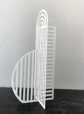 简约风现代金属轻网格屏摆k0615件板间售楼处客厅玄奢关窒样内软