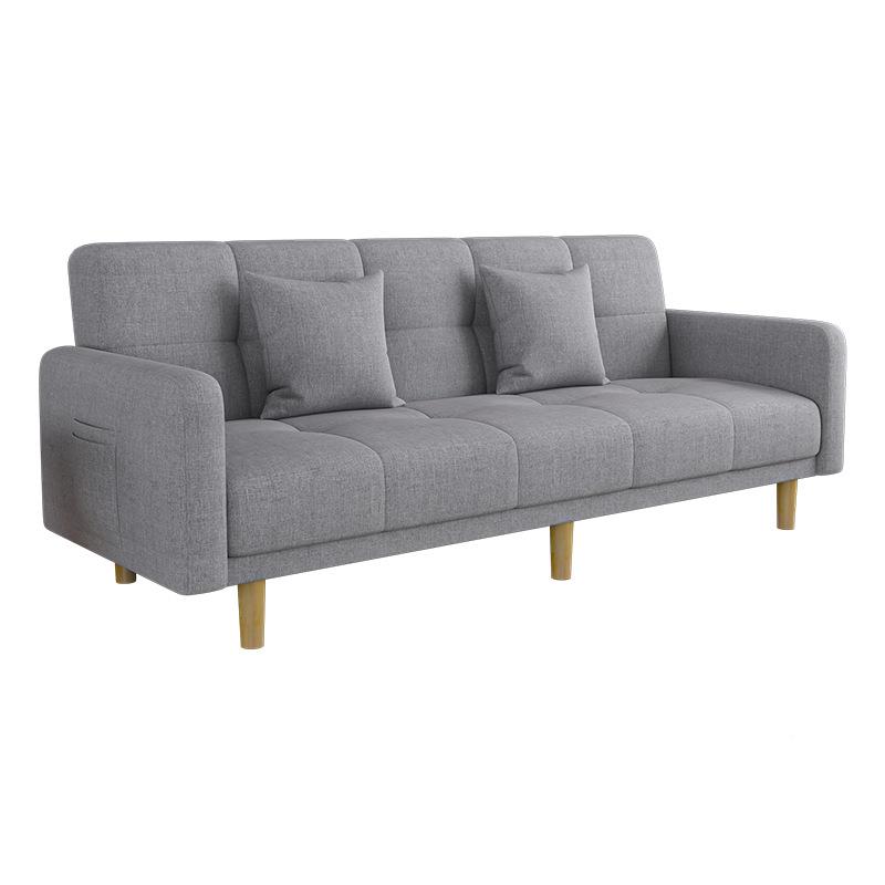 沙两发小户红型发沙床用布艺客厅可折叠简易棉麻双出306租房网款 - 图2