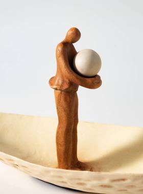 代简约艺术船玄人创ZYC意摆件桌面现关置物家居装饰品样间板陈设