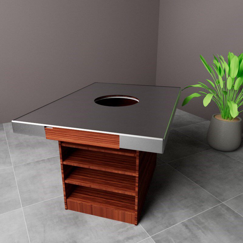 烤肉桌韩式不锈钢木炭烧烤炉家用室内无烟碳火烤肉桌子商用加厚边,淘宝优惠券,粉丝福利购,淘宝优惠卷