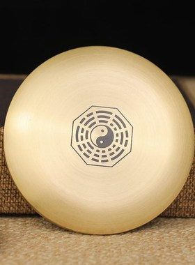 黄铜罗盘高精度专业纯黄铜实心彩绘三元三合综合小指南针随身携带